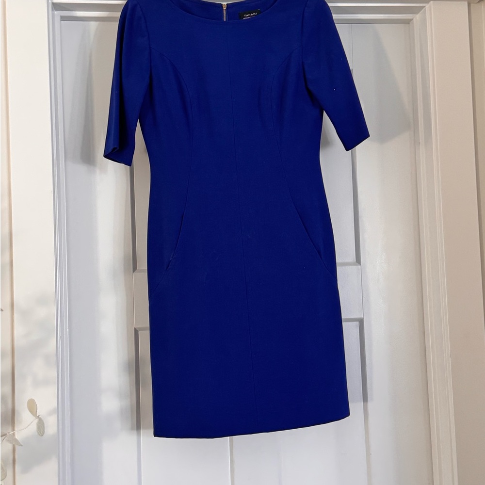 Tahari ASL Cobalt Blue Mini Dress